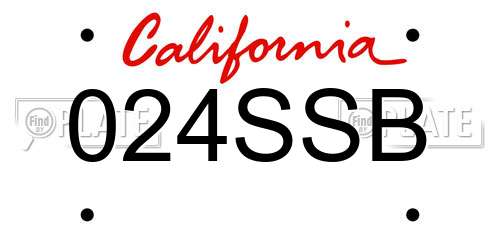 024SSB California License Plate