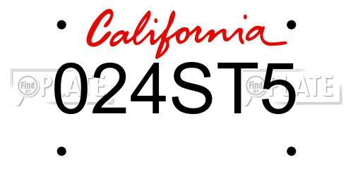 024ST5 California License Plate
