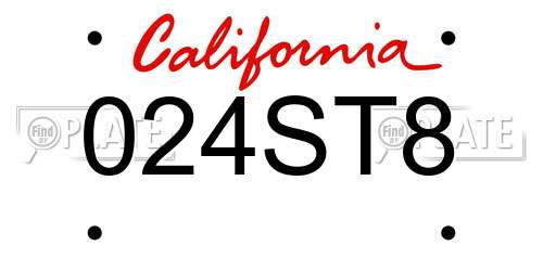 024ST8 California License Plate