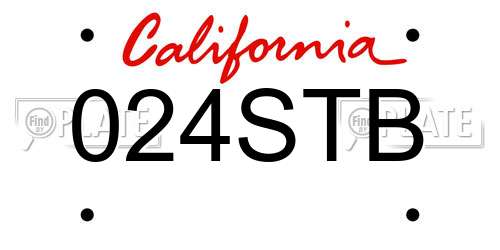 024STB California License Plate