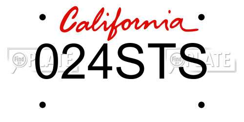 024STS California License Plate
