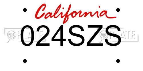 024SZS California License Plate