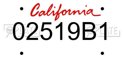 02519B1 California License Plate