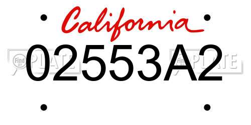 02553A2 California License Plate