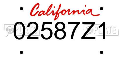02587Z1 California License Plate
