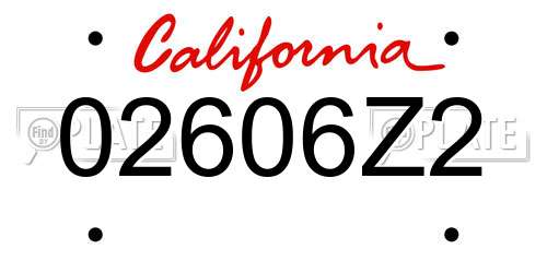 02606Z2 California License Plate