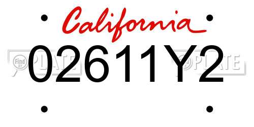 02611Y2 California License Plate