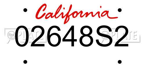 02648S2 California License Plate