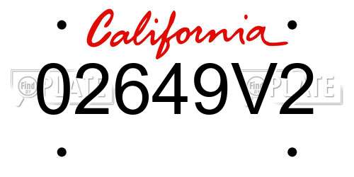 02649V2 California License Plate