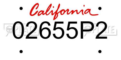 02655P2 California License Plate