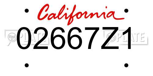02667Z1 California License Plate