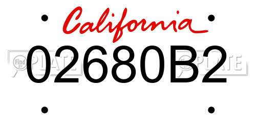 02680B2 California License Plate