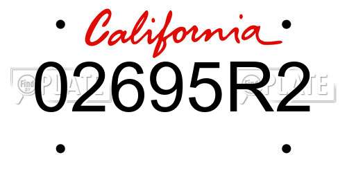 02695R2 California License Plate
