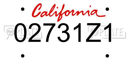 02731Z1 California License Plate