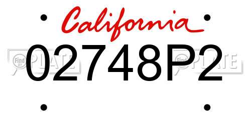02748P2 California License Plate