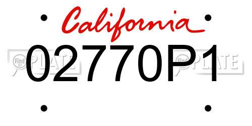 02770P1 California License Plate