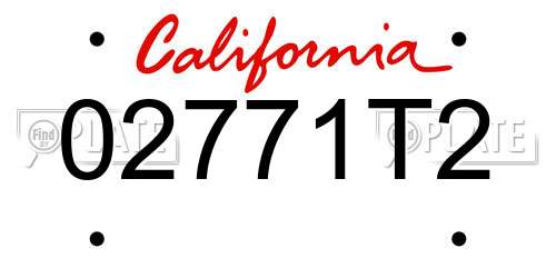 02771T2 California License Plate
