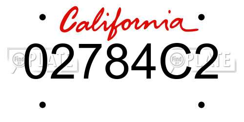 02784C2 California License Plate