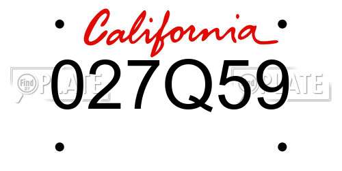 027Q59 California License Plate