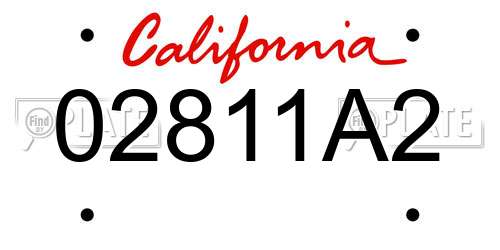 02811A2 California License Plate