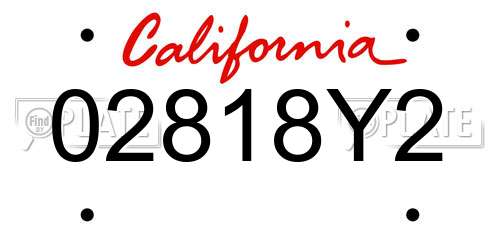 02818Y2 California License Plate