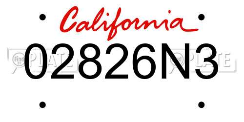 02826N3 California License Plate