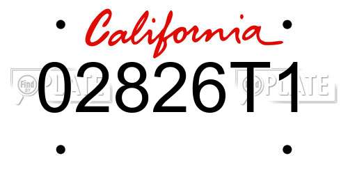 02826T1 California License Plate