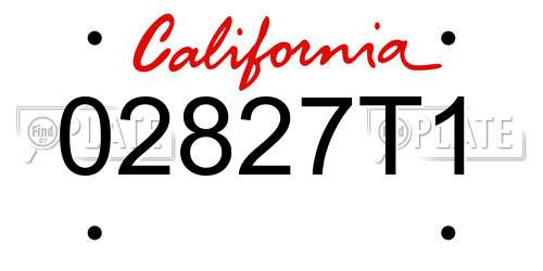 02827T1 California License Plate