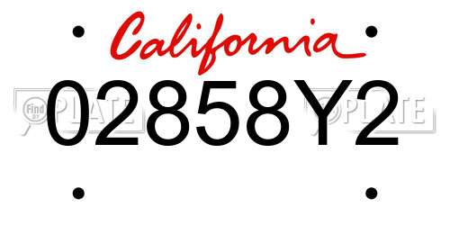 02858Y2 California License Plate