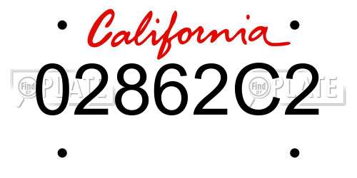 02862C2 California License Plate