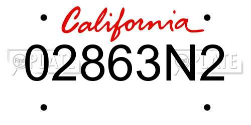 02863N2 California License Plate