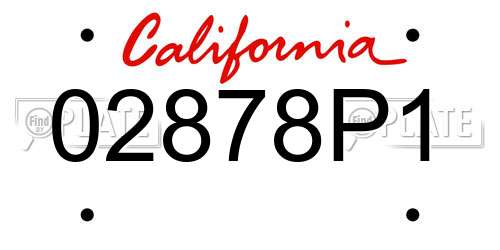 02878P1 California License Plate