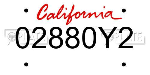 02880Y2 California License Plate