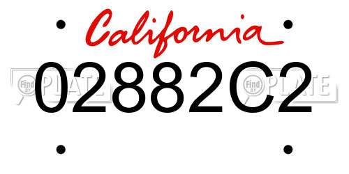 02882C2 California License Plate