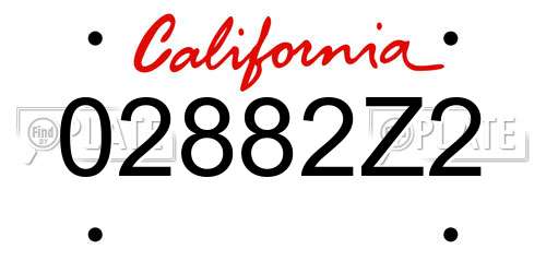 02882Z2 California License Plate