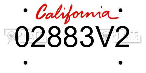 02883V2 California License Plate