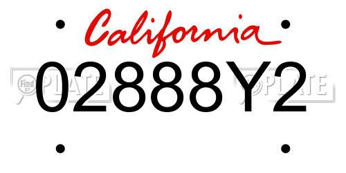 02888Y2 California License Plate