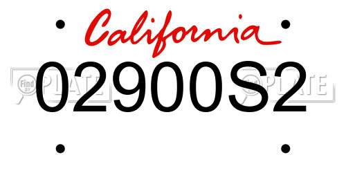 02900S2 California License Plate