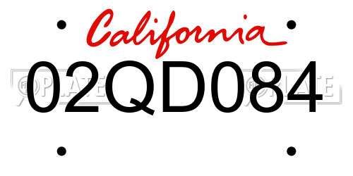 02QD084 California License Plate