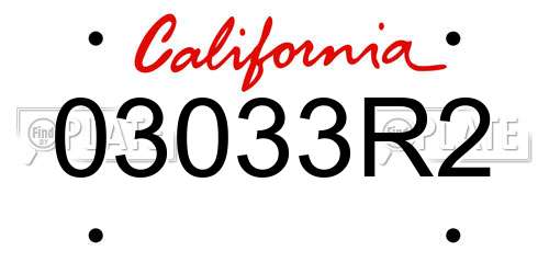 03033R2 California License Plate