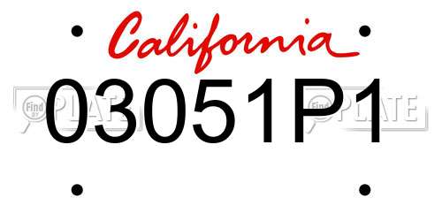 03051P1 California License Plate