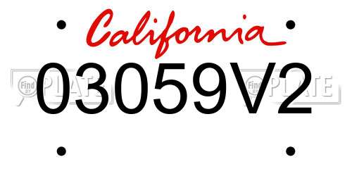 03059V2 California License Plate