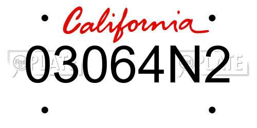 03064N2 California License Plate