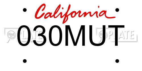 030MUT California License Plate