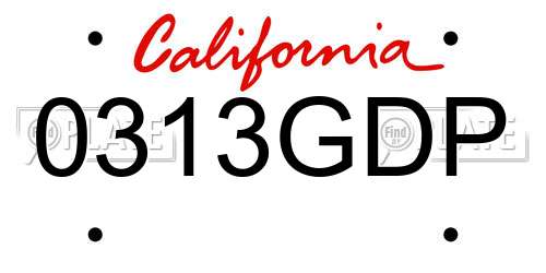 0313GDP California License Plate