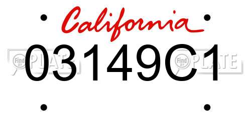 03149C1 California License Plate