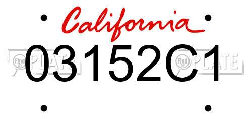 03152C1 California License Plate