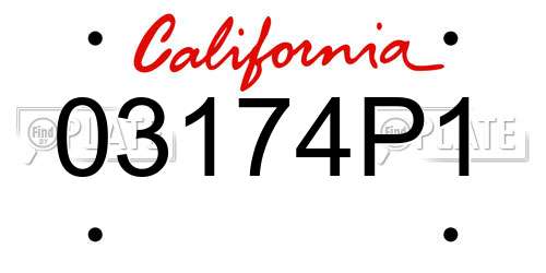 03174P1 California License Plate