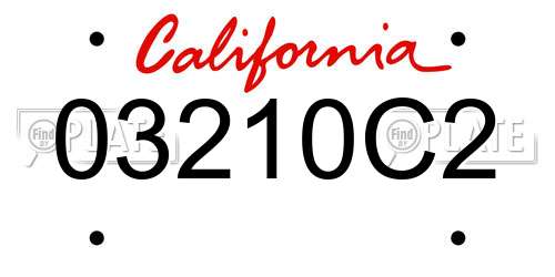 03210C2 California License Plate