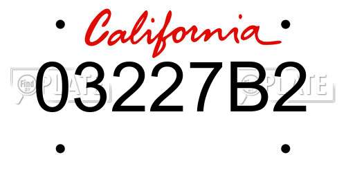 03227B2 California License Plate